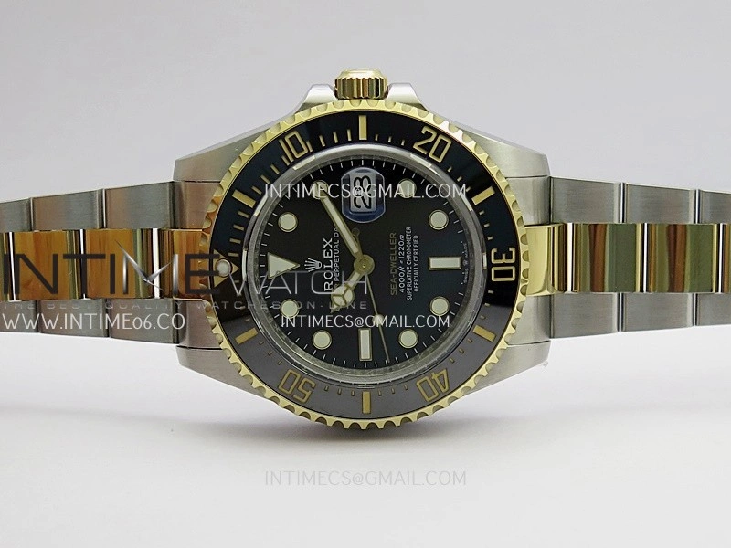 Sea-Dweller 126603 43mm 904L SS YG QF 1:1 Best Edition Black Dial On Oyster Bracelet SH3235