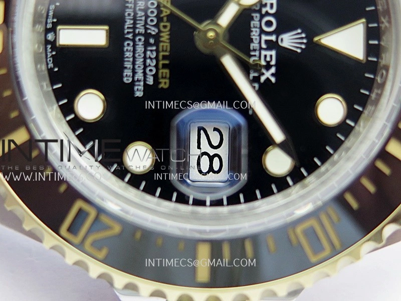 Sea-Dweller 126603 43mm 904L SS YG QF 1:1 Best Edition Black Dial On Oyster Bracelet SH3235