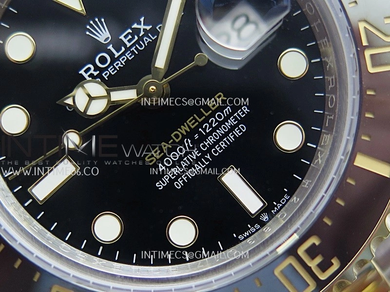Sea-Dweller 126603 43mm 904L SS YG QF 1:1 Best Edition Black Dial On Oyster Bracelet SH3235