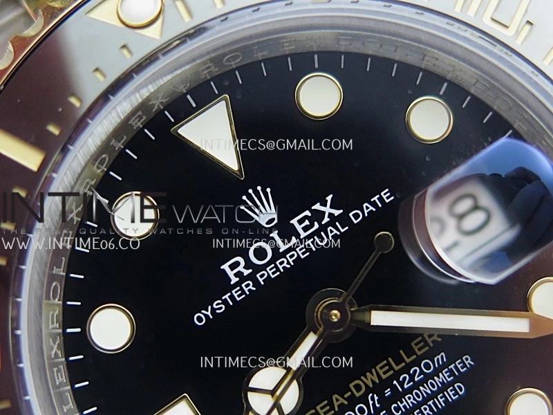 Sea-Dweller 126603 43mm 904L SS YG QF 1:1 Best Edition Black Dial On Oyster Bracelet SH3235