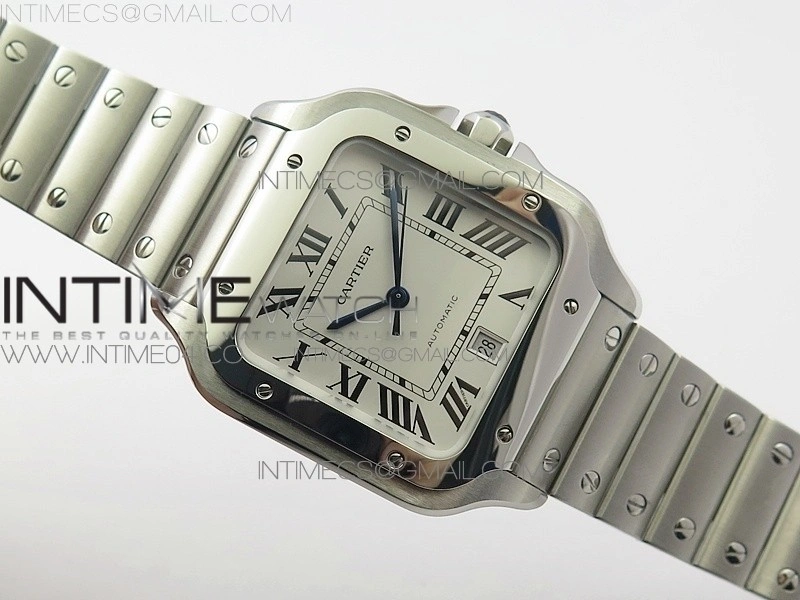 Santos de Cartier 40mm 2018 GF 1:1 Best Edition White Dial on SS SmartLinks Bracelet MIYOTA 9015