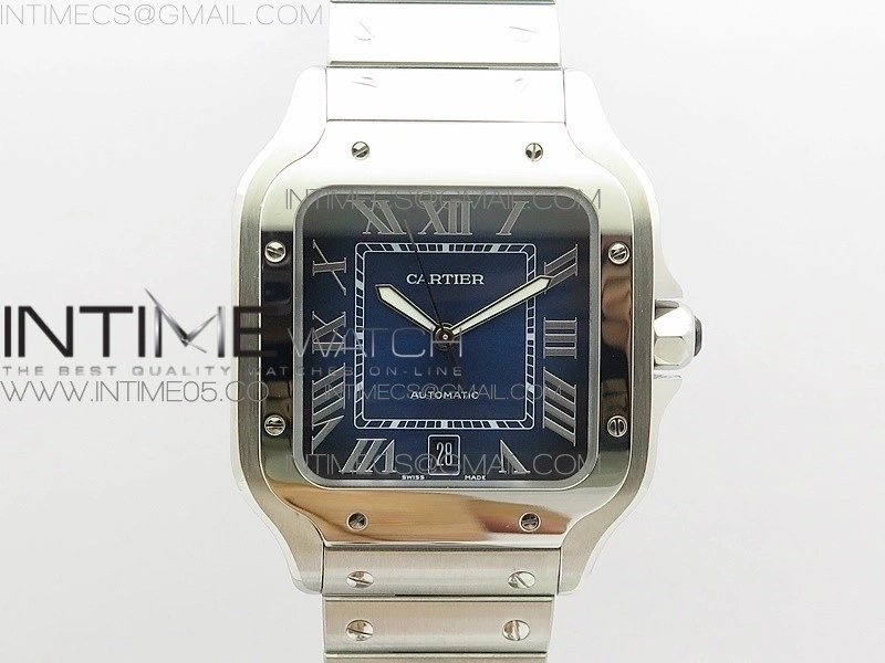 Santos de Cartier 40mm 2018 RXW 1:1 Best Edition Blue Dial on SS SmartLinks Bracelet MIYOTA 9015