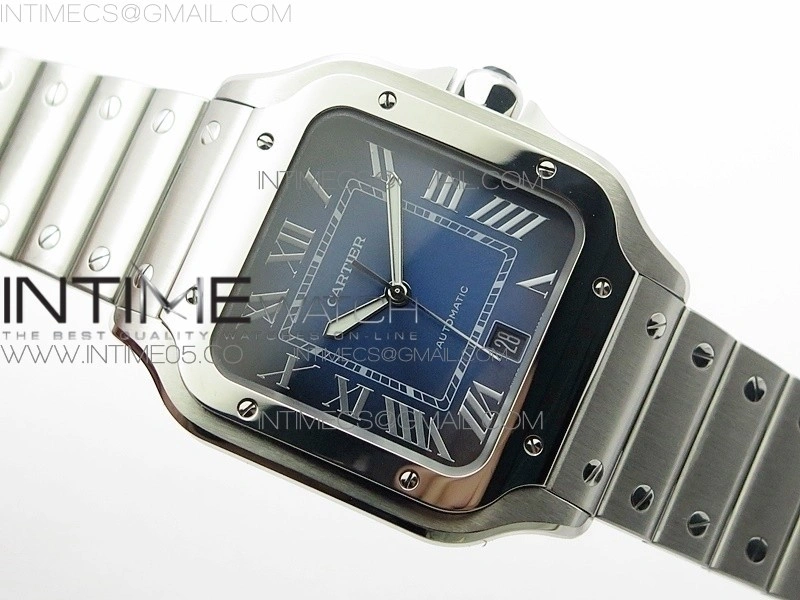 Santos de Cartier 40mm 2018 RXW 1:1 Best Edition Blue Dial on SS SmartLinks Bracelet MIYOTA 9015
