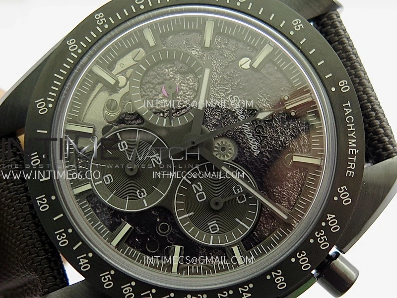Speedmaster 44mm Ceramic SMF 1:1 Best Edition Gray Skeleton Dial On Gray Nylon Strap A3869