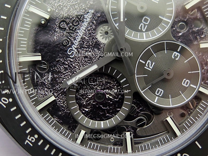Speedmaster 44mm Ceramic SMF 1:1 Best Edition Gray Skeleton Dial On Gray Nylon Strap A3869