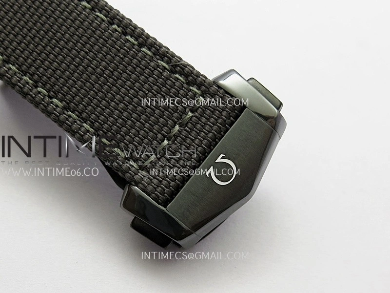 Speedmaster 44mm Ceramic SMF 1:1 Best Edition Gray Skeleton Dial On Gray Nylon Strap A3869