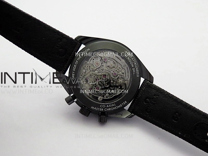 Speedmaster 44mm Ceramic SMF 1:1 Best Edition Gray Skeleton Dial On Gray Nylon Strap A3869