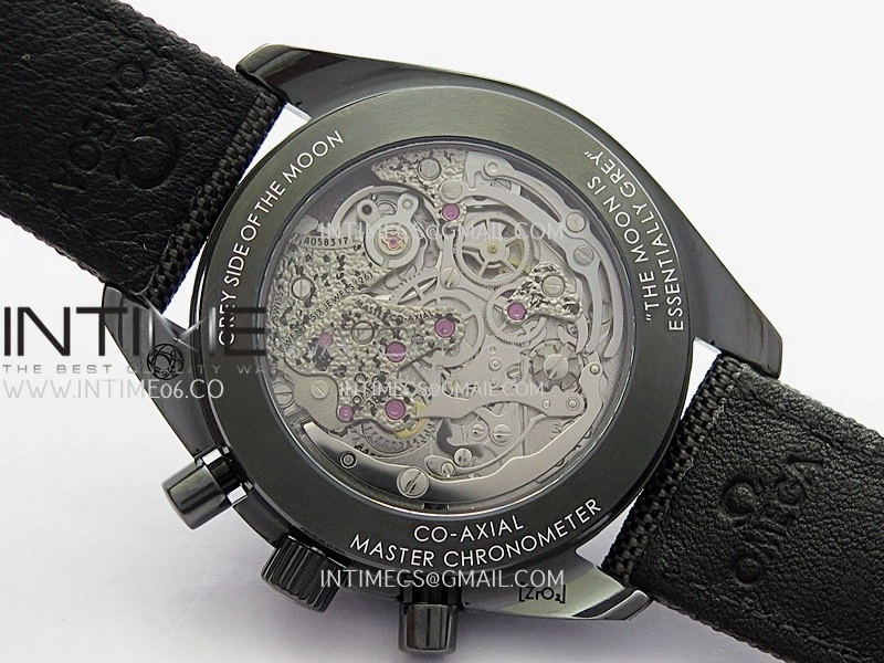 Speedmaster 44mm Ceramic SMF 1:1 Best Edition Gray Skeleton Dial On Gray Nylon Strap A3869
