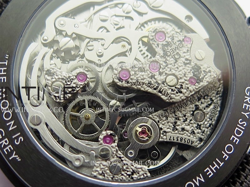 Speedmaster 44mm Ceramic SMF 1:1 Best Edition Gray Skeleton Dial On Gray Nylon Strap A3869