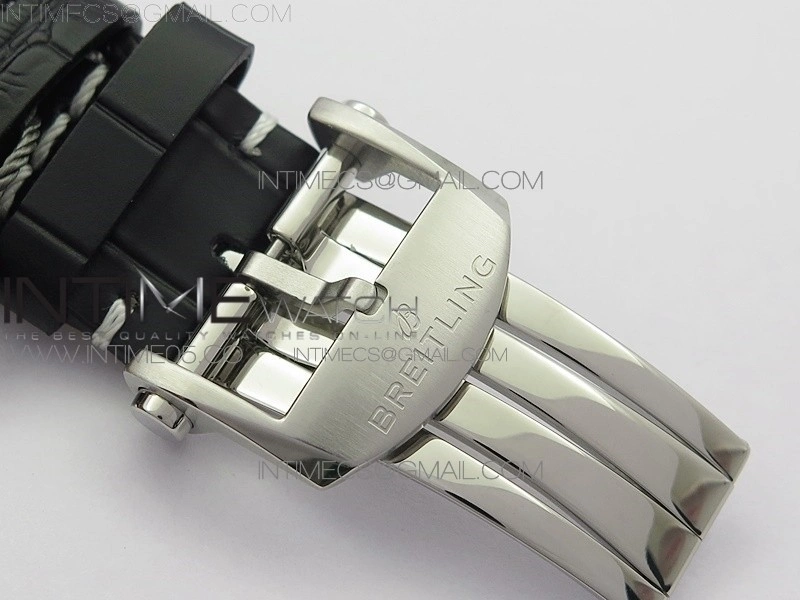 Premier A13315351 SS 42mm BLS 1:1 Best Edition Black Dial on Black Leather Strap A7750