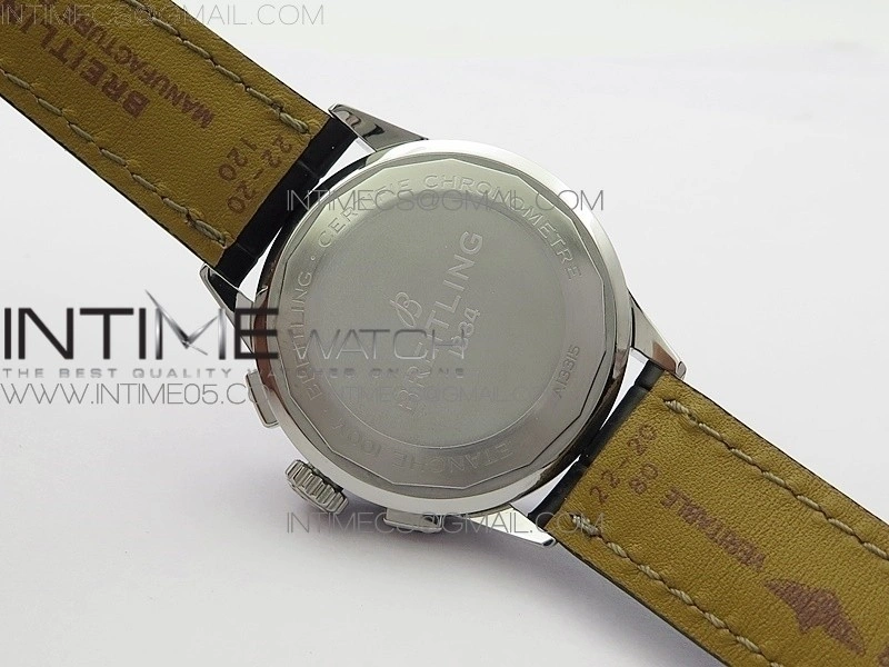 Premier A13315351 SS 42mm BLS 1:1 Best Edition Black Dial on Black Leather Strap A7750