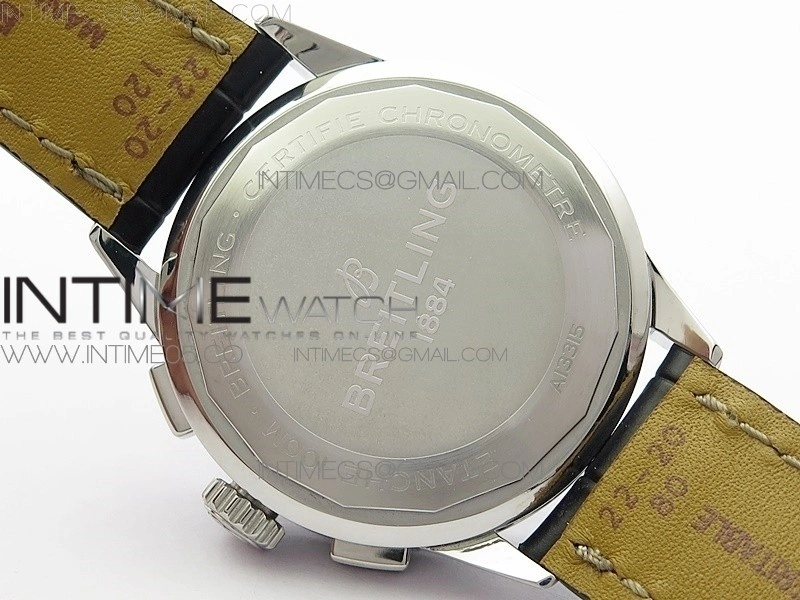 Premier A13315351 SS 42mm BLS 1:1 Best Edition Black Dial on Black Leather Strap A7750