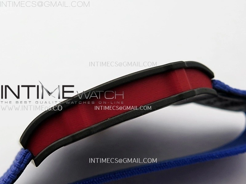 RM67-02 Red Yellow Inner Bezel Real NTPT 1:1 Best Edition Skeleton Dial On Blue Nylon strap CRMA7 Clone