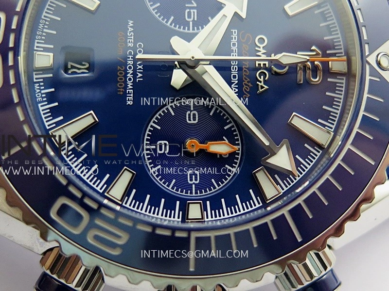 Planet Ocean Master Chronometer Blue Ceramic Bezel SS VRF 1:1 Best Edition Blue Dial On Blue Gummy Strap A9900
