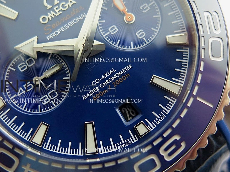 Planet Ocean Master Chronometer Blue Ceramic Bezel SS VRF 1:1 Best Edition Blue Dial On Blue Gummy Strap A9900
