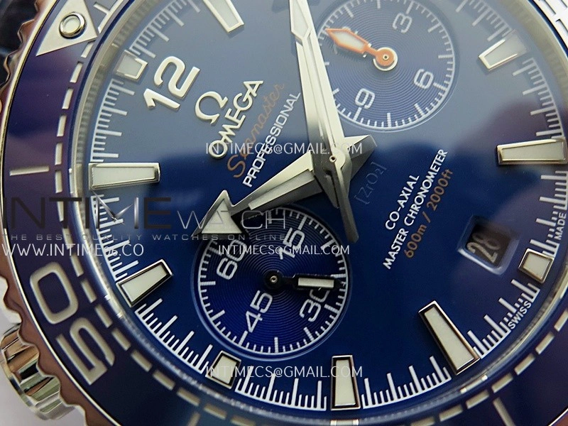 Planet Ocean Master Chronometer Blue Ceramic Bezel SS VRF 1:1 Best Edition Blue Dial On Blue Gummy Strap A9900