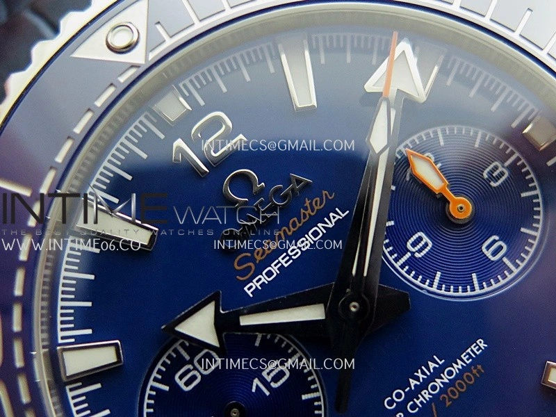 Planet Ocean Master Chronometer Blue Ceramic Bezel SS VRF 1:1 Best Edition Blue Dial On Blue Gummy Strap A9900