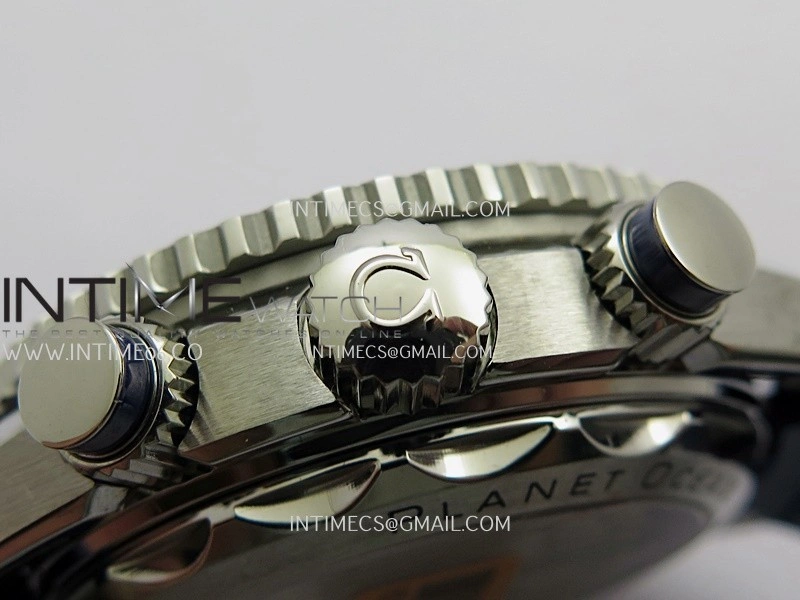 Planet Ocean Master Chronometer Blue Ceramic Bezel SS VRF 1:1 Best Edition Blue Dial On Blue Gummy Strap A9900