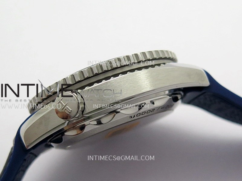 Planet Ocean Master Chronometer Blue Ceramic Bezel SS VRF 1:1 Best Edition Blue Dial On Blue Gummy Strap A9900
