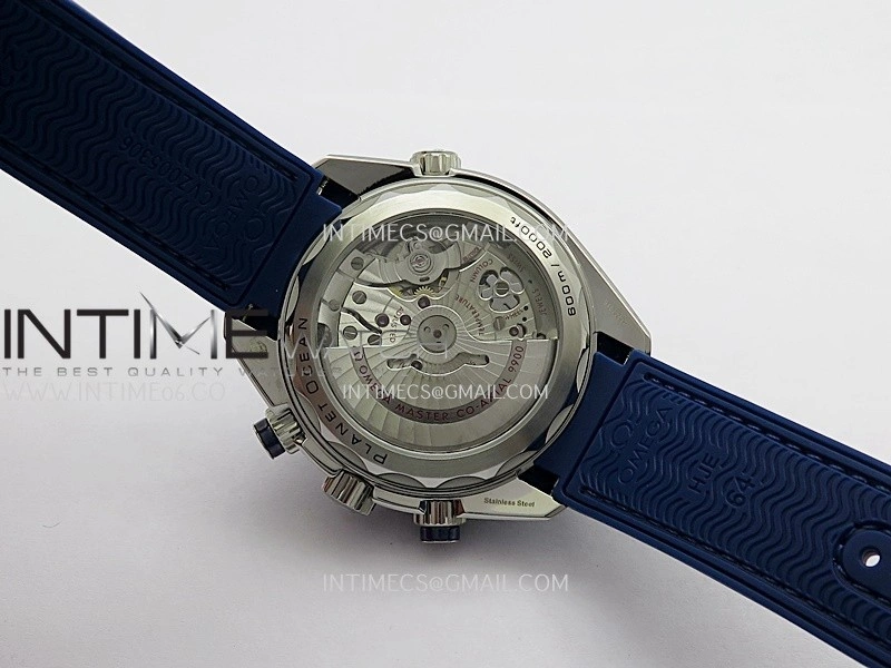 Planet Ocean Master Chronometer Blue Ceramic Bezel SS VRF 1:1 Best Edition Blue Dial On Blue Gummy Strap A9900