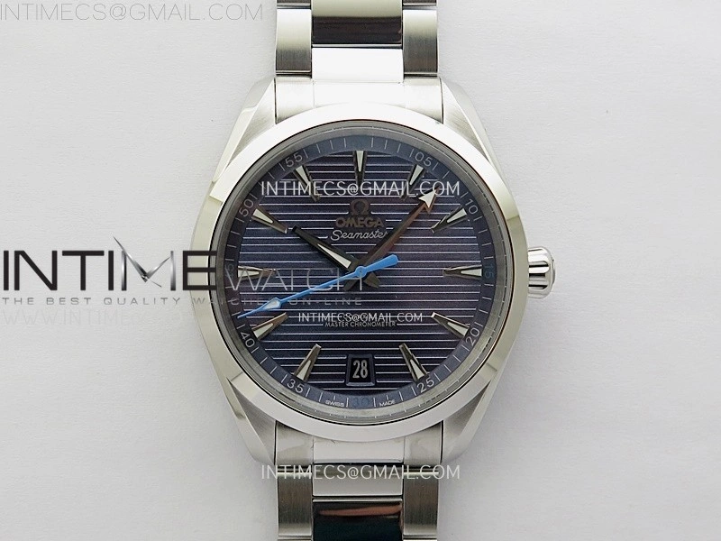 Aqua Terra 150M Master Chronometers N1F Best Edition Blue Dial Blue Second Hand on SS Bracelet A8900
