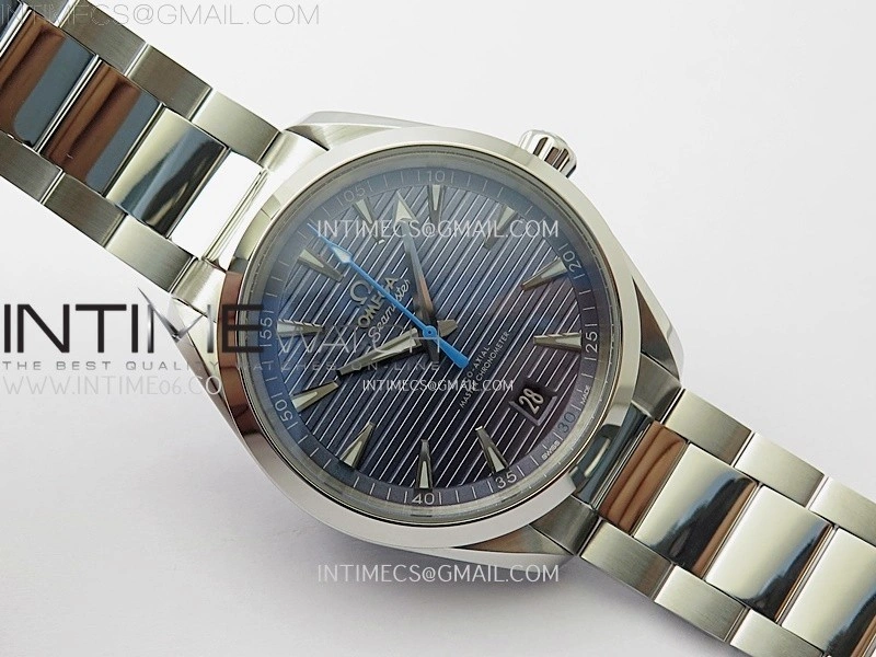 Aqua Terra 150M Master Chronometers N1F Best Edition Blue Dial Blue Second Hand on SS Bracelet A8900