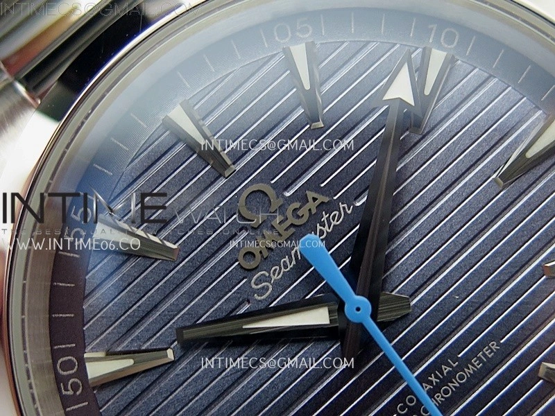 Aqua Terra 150M Master Chronometers N1F Best Edition Blue Dial Blue Second Hand on SS Bracelet A8900