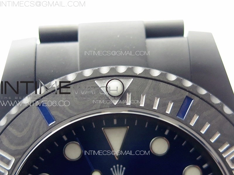Submariner DIW DLC Sandblasted VSF 1:1 Best Edition Black Blue Dial on DLC Bracelet VS3135