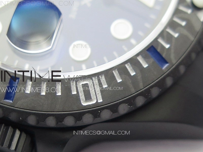 Submariner DIW DLC Sandblasted VSF 1:1 Best Edition Black Blue Dial on DLC Bracelet VS3135