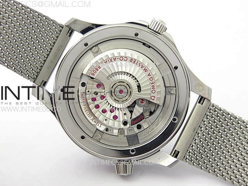 Seamaster Diver 300M 007 B50F Blue Ceramic Blue wave textured Dial on SS Bracelet A8806