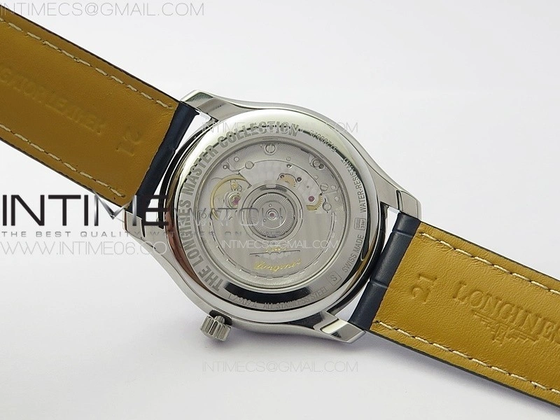 Master Moonphase SS APSF 1:1 Best Edition Blue Stick Dial on Blue Leather Strap AL899