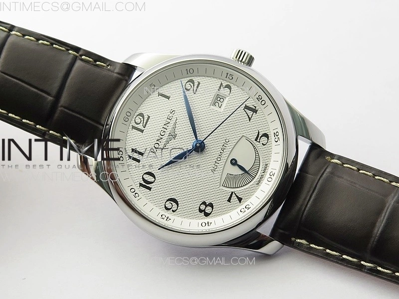 Master Power Reserve SS APSF 1:1 Best Edition White Dial on Brown Leather Strap AL602