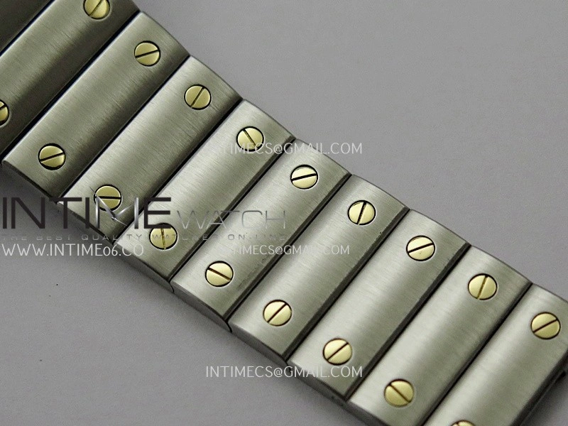 Santos de Cartier Skeleton SS YG MLF Skeleton Dial On SS YG SmartLink Bracelet Super Clone 9611MC
