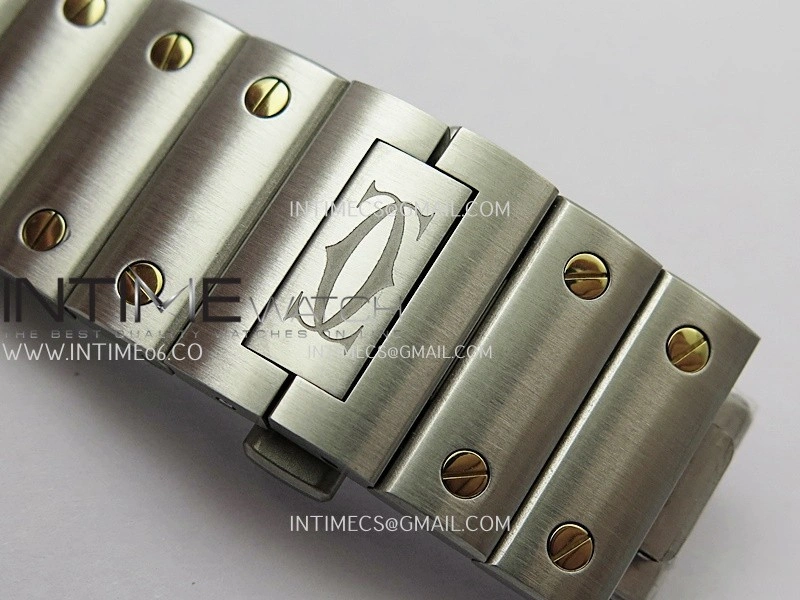 Santos de Cartier Skeleton SS YG MLF Skeleton Dial On SS YG SmartLink Bracelet Super Clone 9611MC