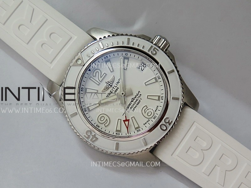 SuperOcean Automatic 36mm TF 1:1 Best Edition White Dial On White Rubber Strap A2824