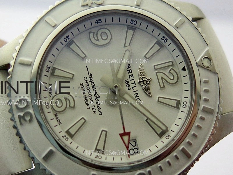 SuperOcean Automatic 36mm TF 1:1 Best Edition White Dial On White Rubber Strap A2824