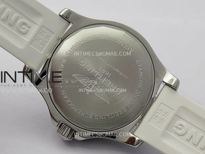 SuperOcean Automatic 36mm TF 1:1 Best Edition White Dial On White Rubber Strap A2824
