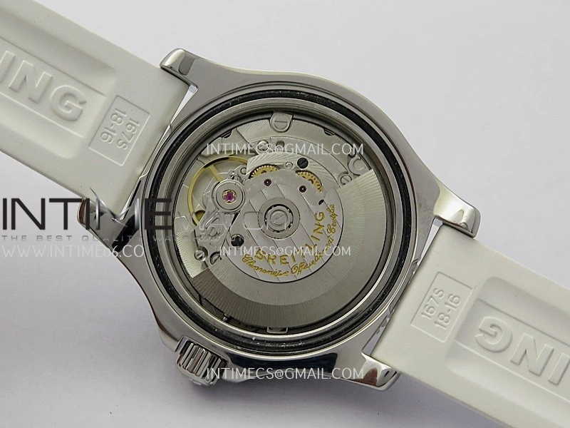 SuperOcean Automatic 36mm TF 1:1 Best Edition White Dial On White Rubber Strap A2824
