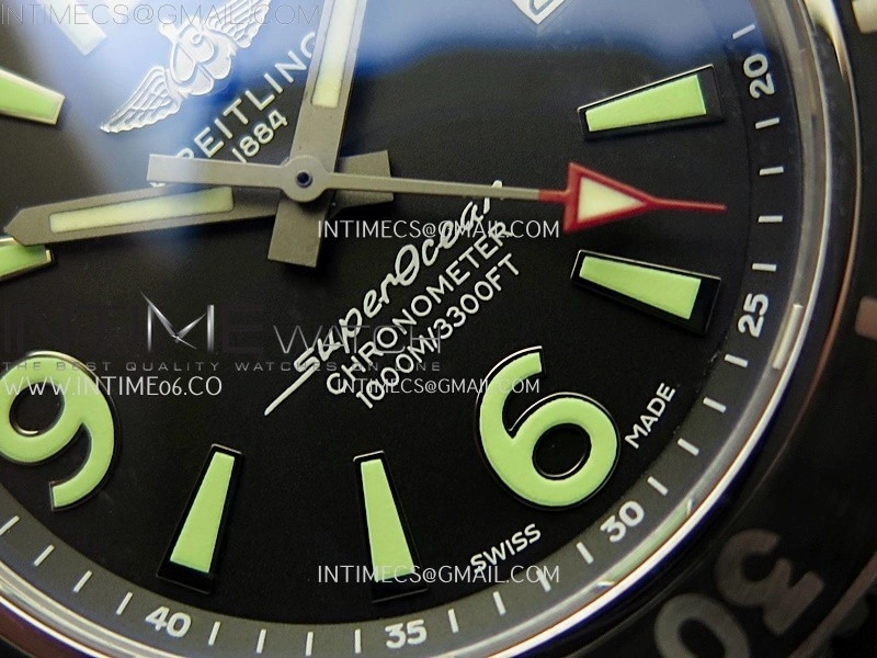 SuperOcean Automatic 46mm TF 1:1 Best Edition Black Dial on Black Rubber Strap A2824
