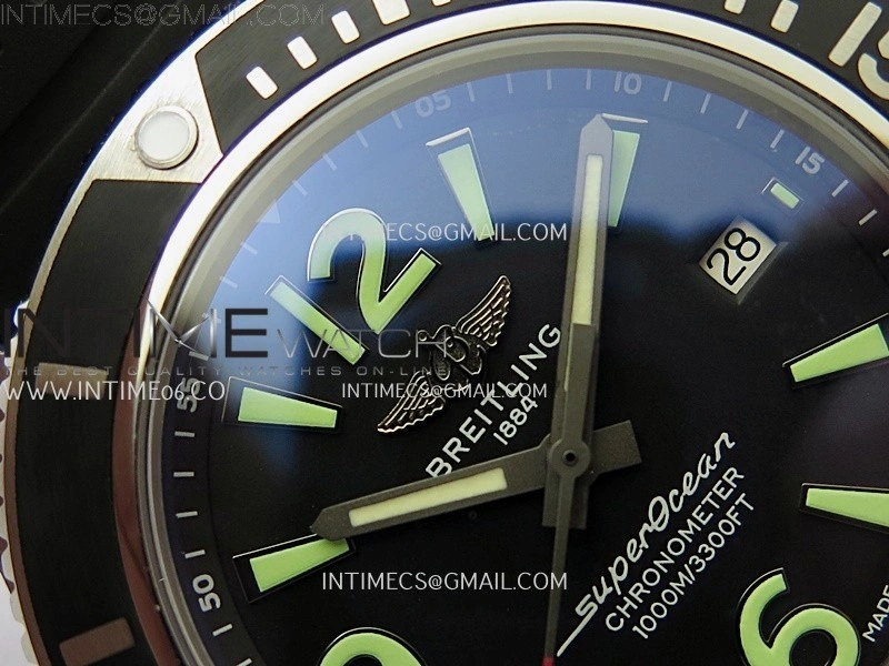 SuperOcean Automatic 46mm TF 1:1 Best Edition Black Dial on Black Rubber Strap A2824