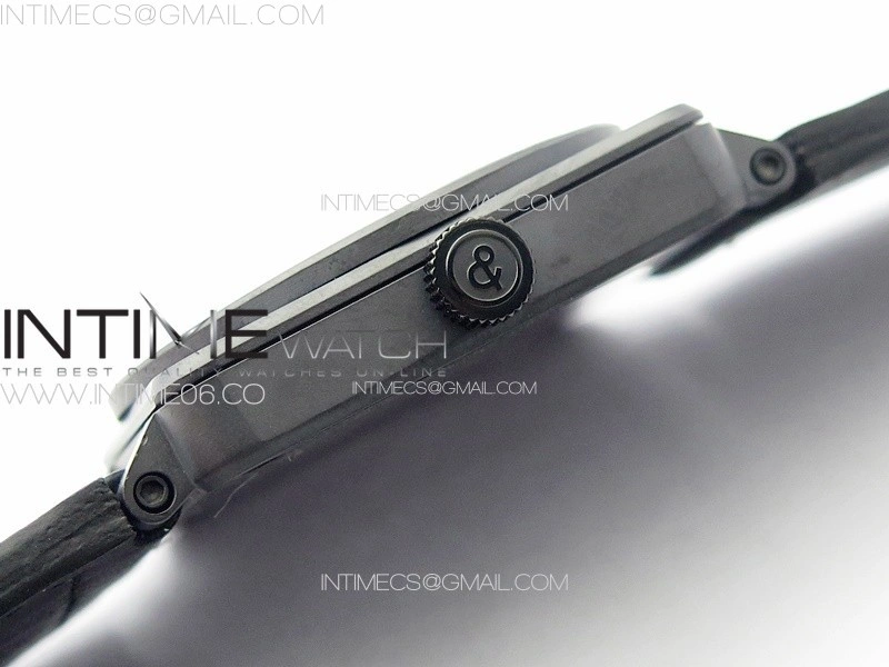 BR 03-92 Real Ceramic 1:1 Best Edition Black Dial Blue Markers on Blue Leather Strap MIYOTA 9015