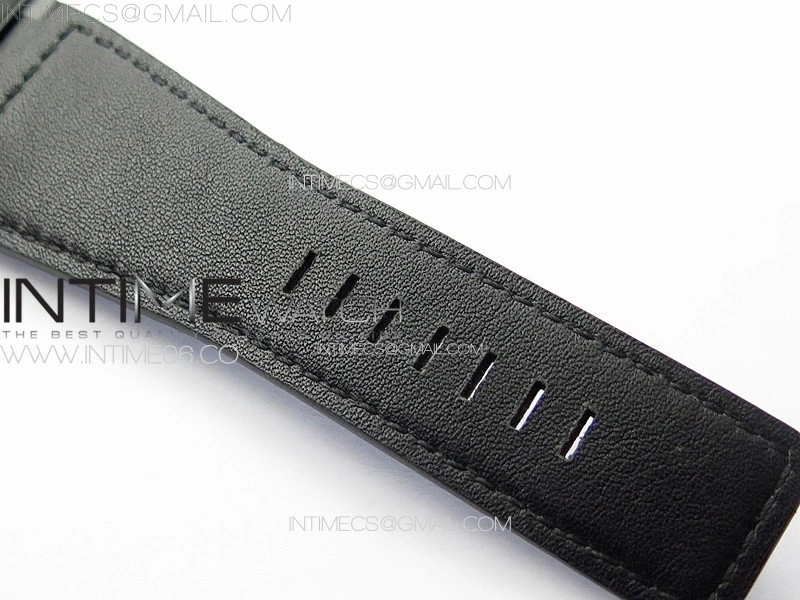 BR 03-92 Real Ceramic 1:1 Best Edition Black Dial Blue Markers on Blue Leather Strap MIYOTA 9015