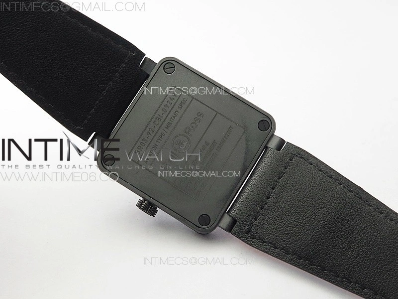 BR 03-92 Real Ceramic 1:1 Best Edition Black Dial RG Markers on Orange Leather Strap MIYOTA 9015