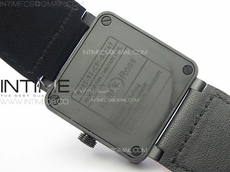 BR 03-92 Real Ceramic 1:1 Best Edition Black Dial RG Markers on Orange Leather Strap MIYOTA 9015