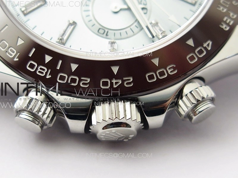 Daytona 116506 Brown Ceramic BTF 1:1 Best Edition Ice Blue Dial Crystal Marker on SS Bracelet SA4130 V2