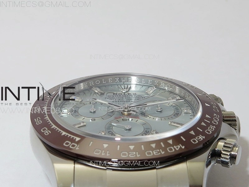 Daytona 116506 Brown Ceramic BTF 1:1 Best Edition Ice Blue Dial Crystal Marker on SS Bracelet SA4130 V2