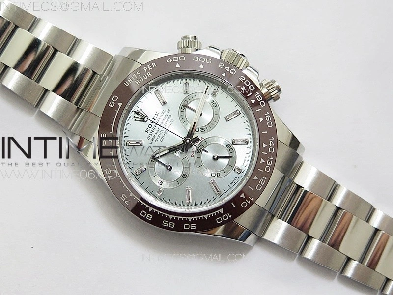 Daytona 116506 Brown Ceramic BTF 1:1 Best Edition Ice Blue Dial Crystal Marker on SS Bracelet SA4130 V2