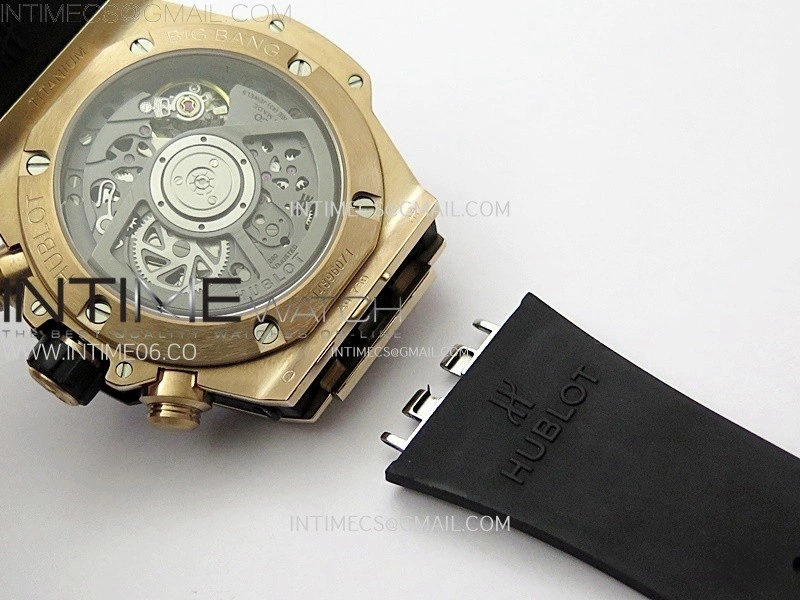 Hublot Big Bang Unico 42mm RG Ceramic Bezel BBF 1:1 Best Edition Black Skeleton Dial on Black Rubber Strap A1280