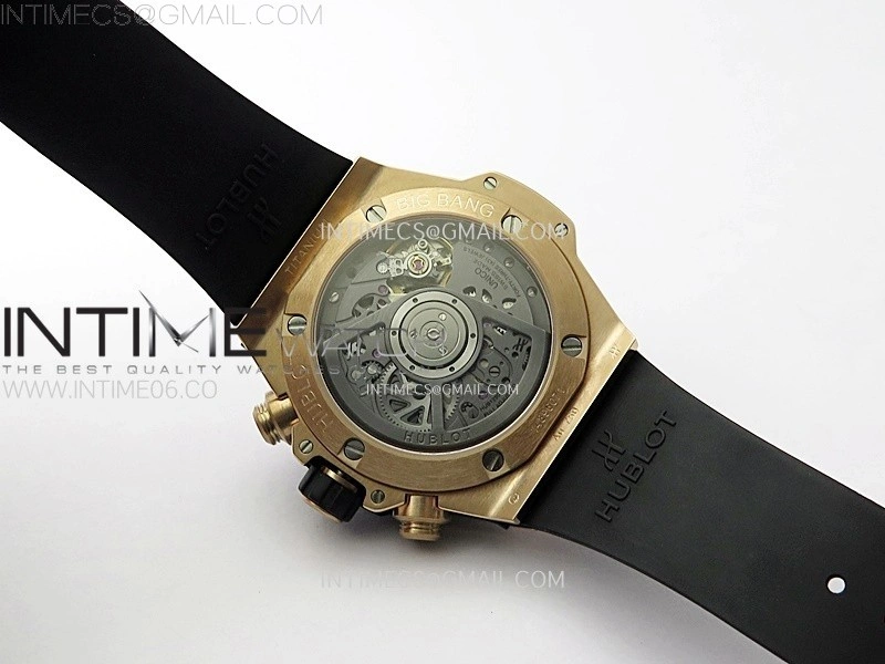 Hublot Big Bang Unico 42mm RG Ceramic Bezel BBF 1:1 Best Edition Black Skeleton Dial on Black Rubber Strap A1280