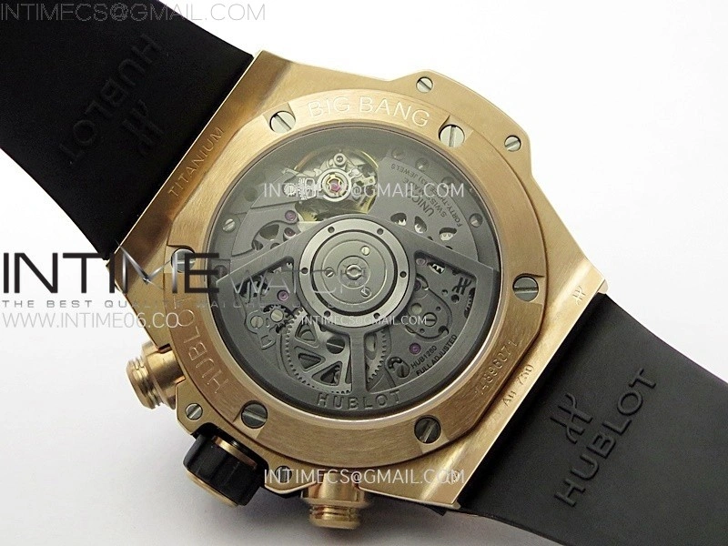Hublot Big Bang Unico 42mm RG Ceramic Bezel BBF 1:1 Best Edition Black Skeleton Dial on Black Rubber Strap A1280